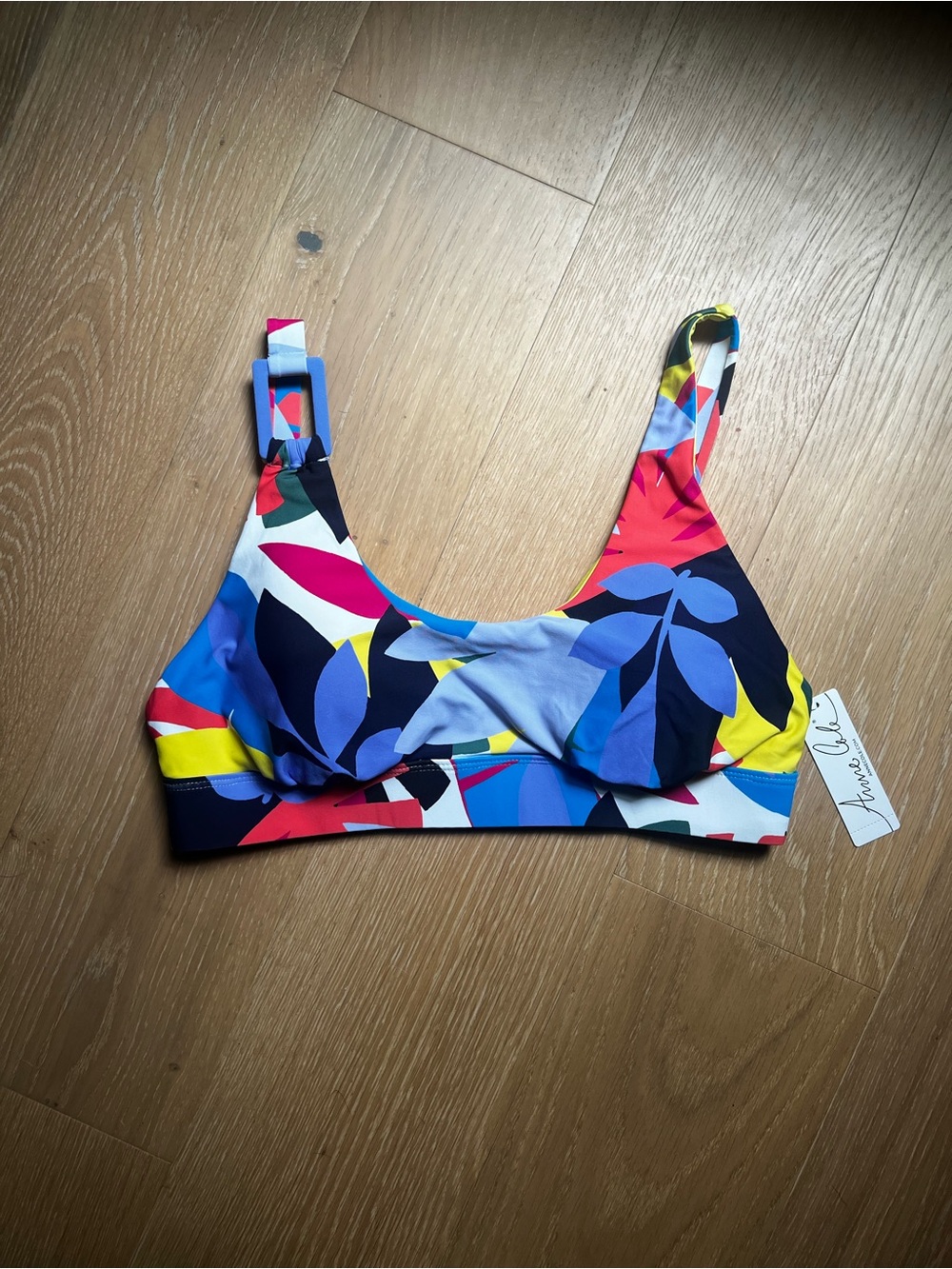 Anna Clare Multicolor Tropical Print Bikini Top